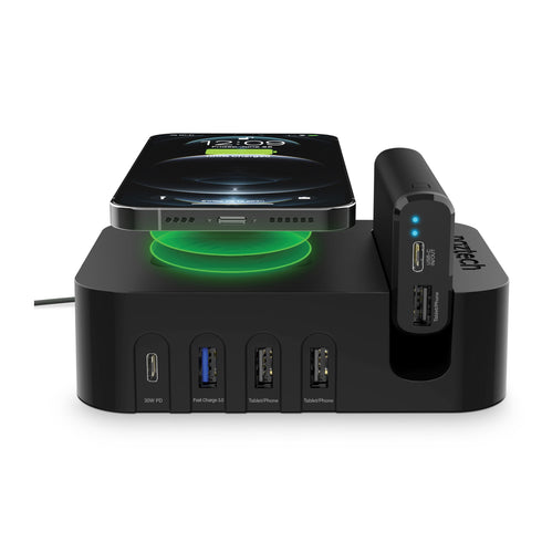 Naztech 65W Ultimate Charging Station Pro USB-C Wall Charger w/ Qi + 4000 mAh Portable Power Ban 15511